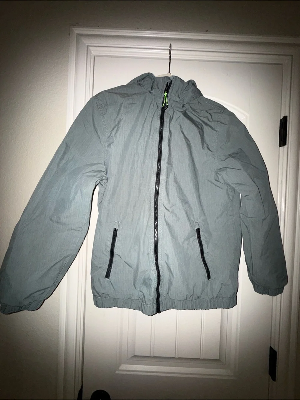 Army Green Windbreaker Jacket with Hood